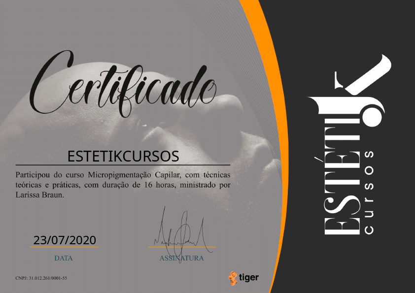 Certificado Curso de micropigmentação capilar